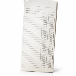 Tarjeta para Relog checador semanal c/250 piezas