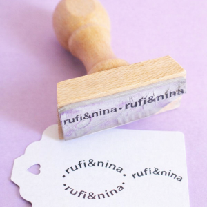 Sello de madera personalizado 4 x2 cm