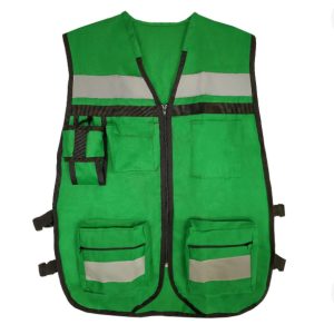Chaleco tipo brigadista verde con reflejante