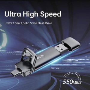 Ssk 1tb usb drive externo rápido 550 mb/s 2 en 1 dual
