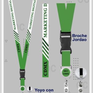 Cintas personalizadas porta gafetes sublimadas de 2 lados 19mm