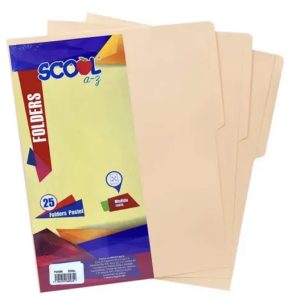 Folder scool tamaño carta color crema c/25 piezas ecológico
